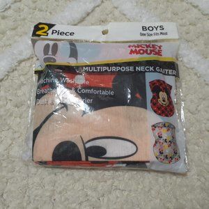 Boys Disney Mickey Mouse 2 Pack Of Multi Purpose Breathable Neck Gators Masks